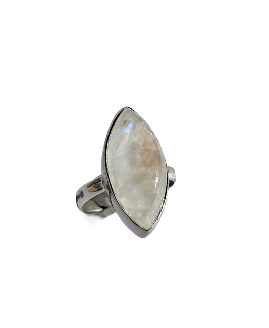 Rainbow Moonstone, .925 Sterling Silver, Ring