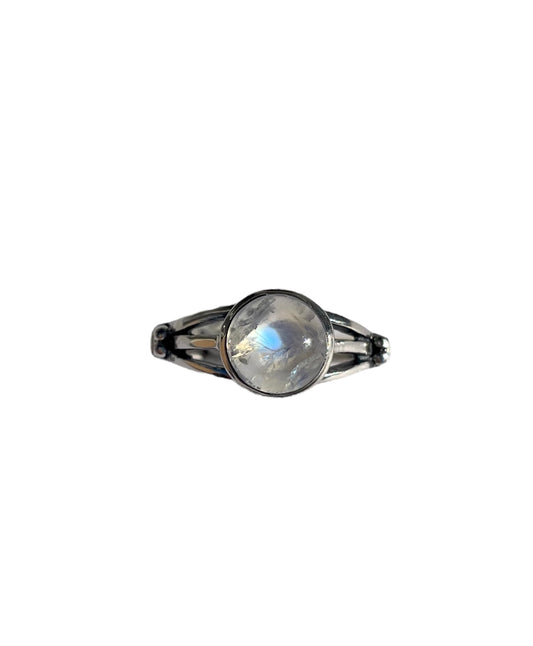 Rainbow Moonstone, .925 Sterling Silver, Ring