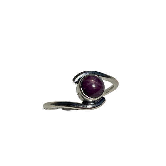 Star Ruby, .925 Sterling Silver, Ring