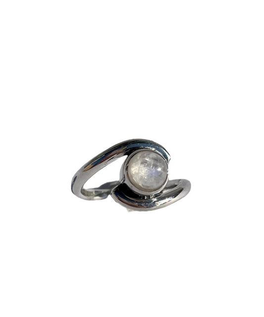 Rainbow Moonstone, .925 Sterling Silver, Ring