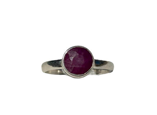 Ruby, .925 Sterling Silver, Ring, Natural