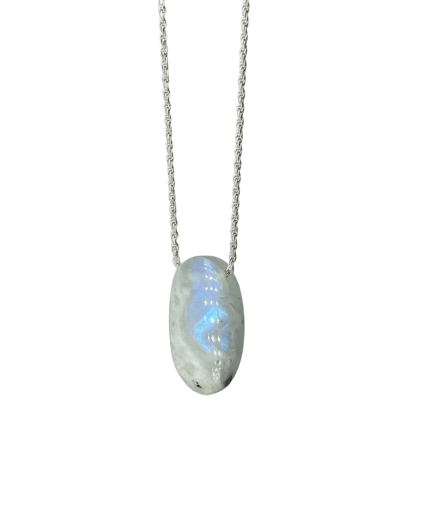 Rainbow Moonstone, Natural, Stone, Pendant, Necklace